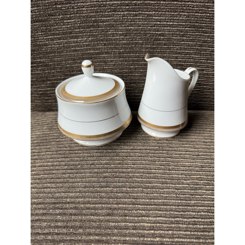 Premiere Covered Sugar Bowl & Creamer‎ Set Beachwood G9057 MCM VTG Japan